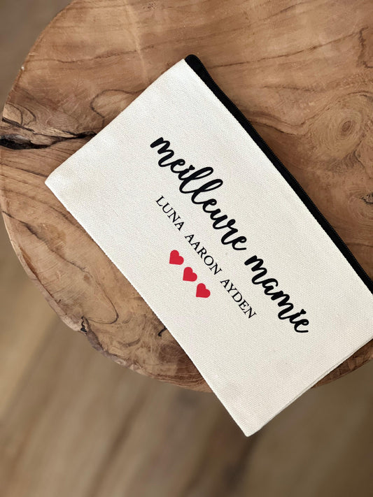 Pochette zippée personnalisée cœur ❤️