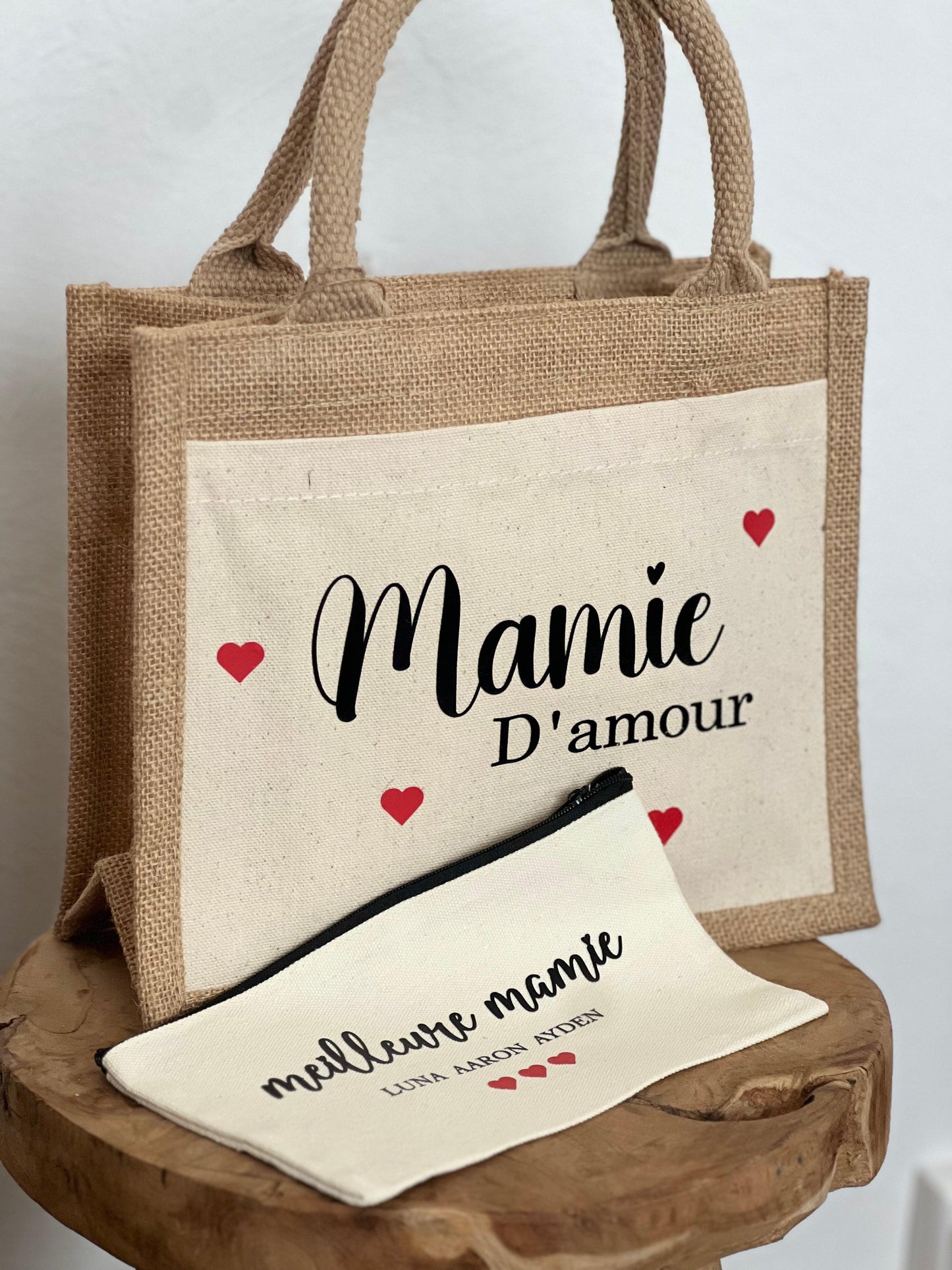 Pochette zippée personnalisée cœur ❤️