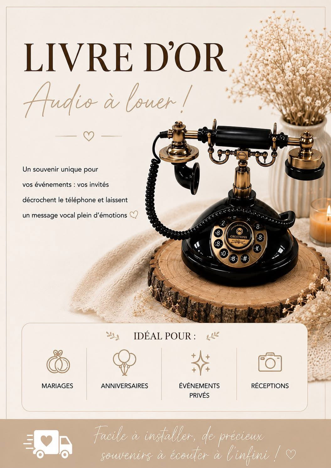 Location Livre d’Or Audio Mariage – Un souvenir vocal inoubliable 🎙️💍