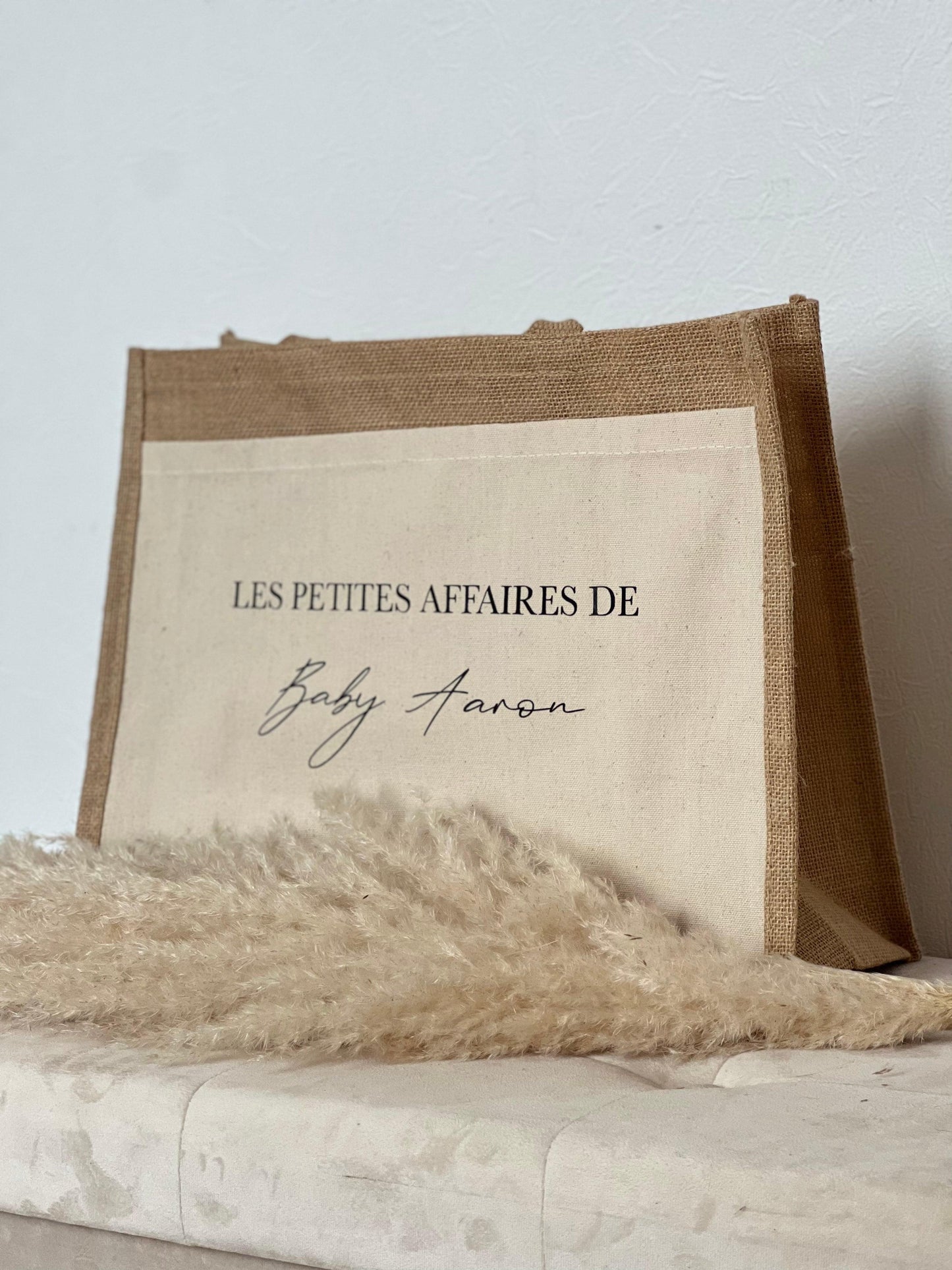Grand sac toile de jute personnalisé