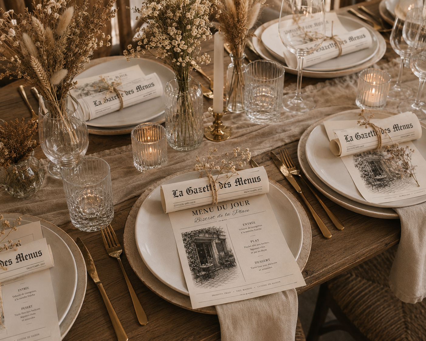 Gazette Personnalisée | Menu Restaurant, Mariage, Baptême, Anniversaire avec QR Code – Création 100 % Sur Mesure