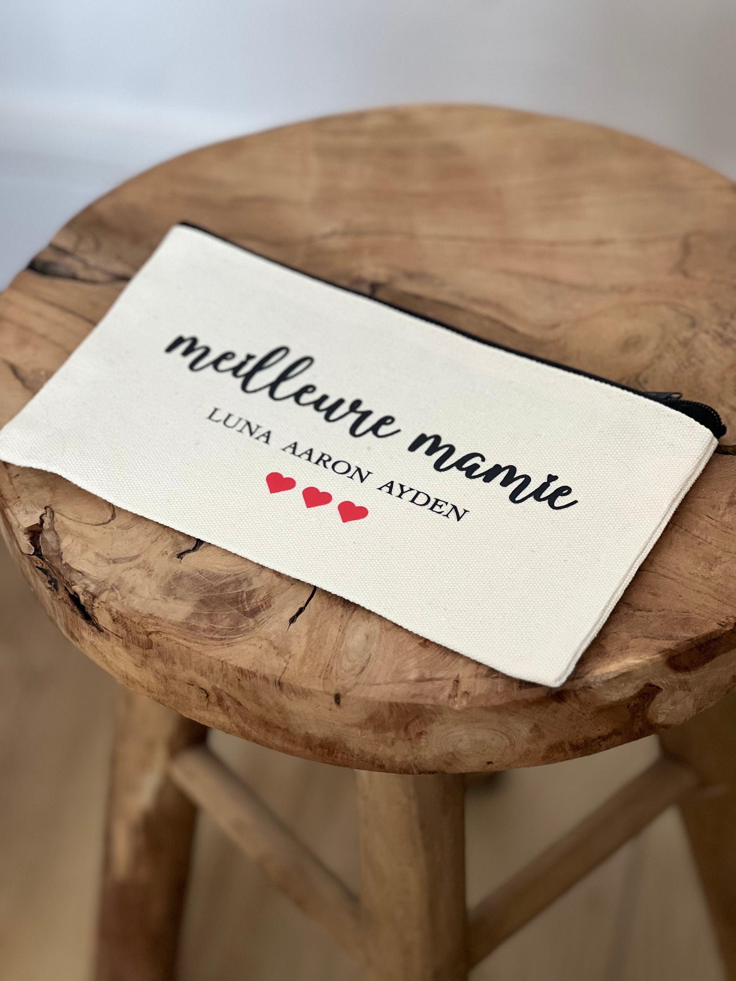 Pochette zippée personnalisée cœur ❤️