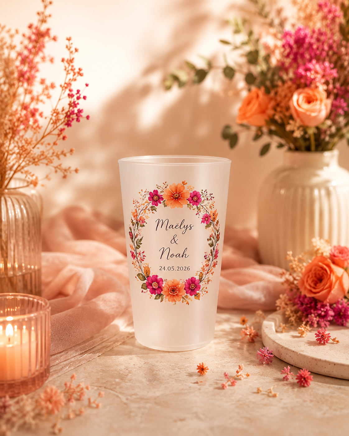 Gobelet personnalisé UV DTF 250 ml – Mariage, Baptême, Anniversaire & Événements