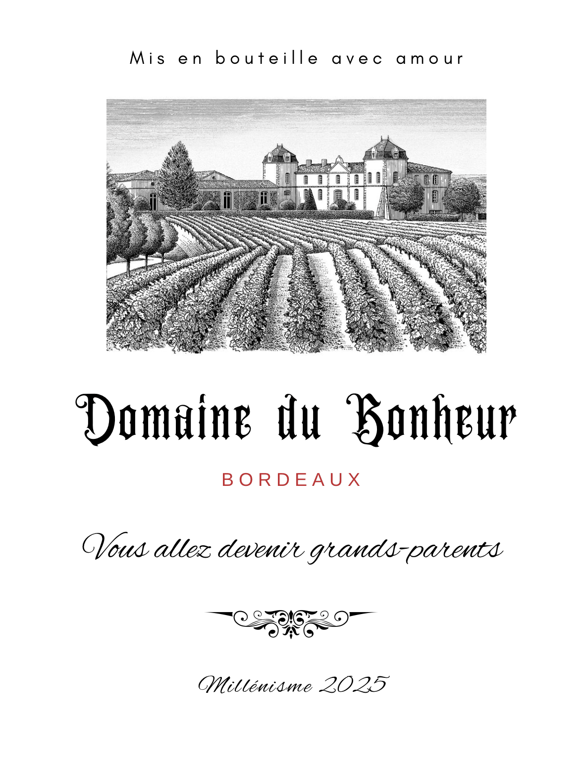 Étiquette bouteille vin personnalisée grossesse - JS-CREATIONS