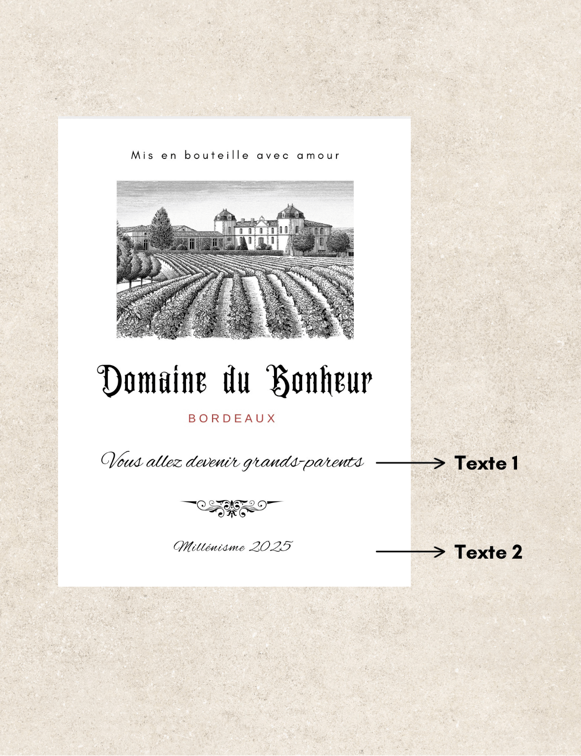 Étiquette bouteille vin personnalisée grossesse - JS-CREATIONS