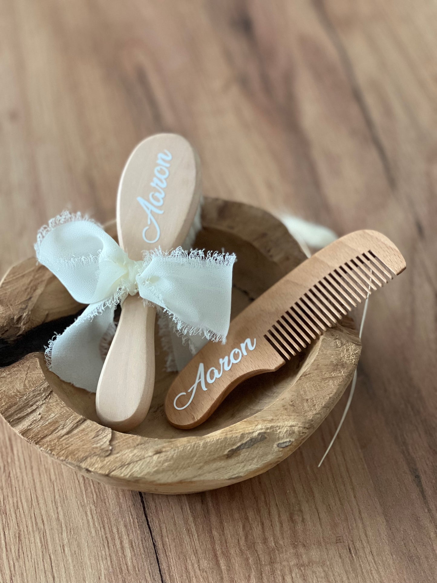 Ensemble brosse à poils et peigne personnalisé pour bébé