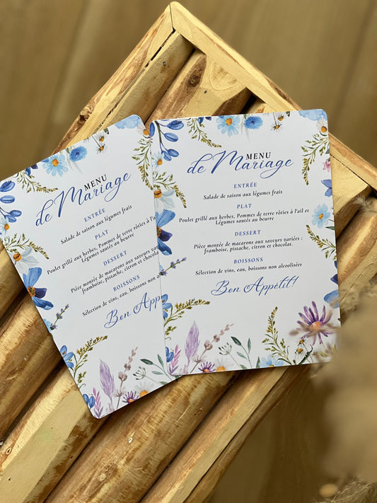 Menu de Mariage Personnalisé – L’élégance sur votre table
