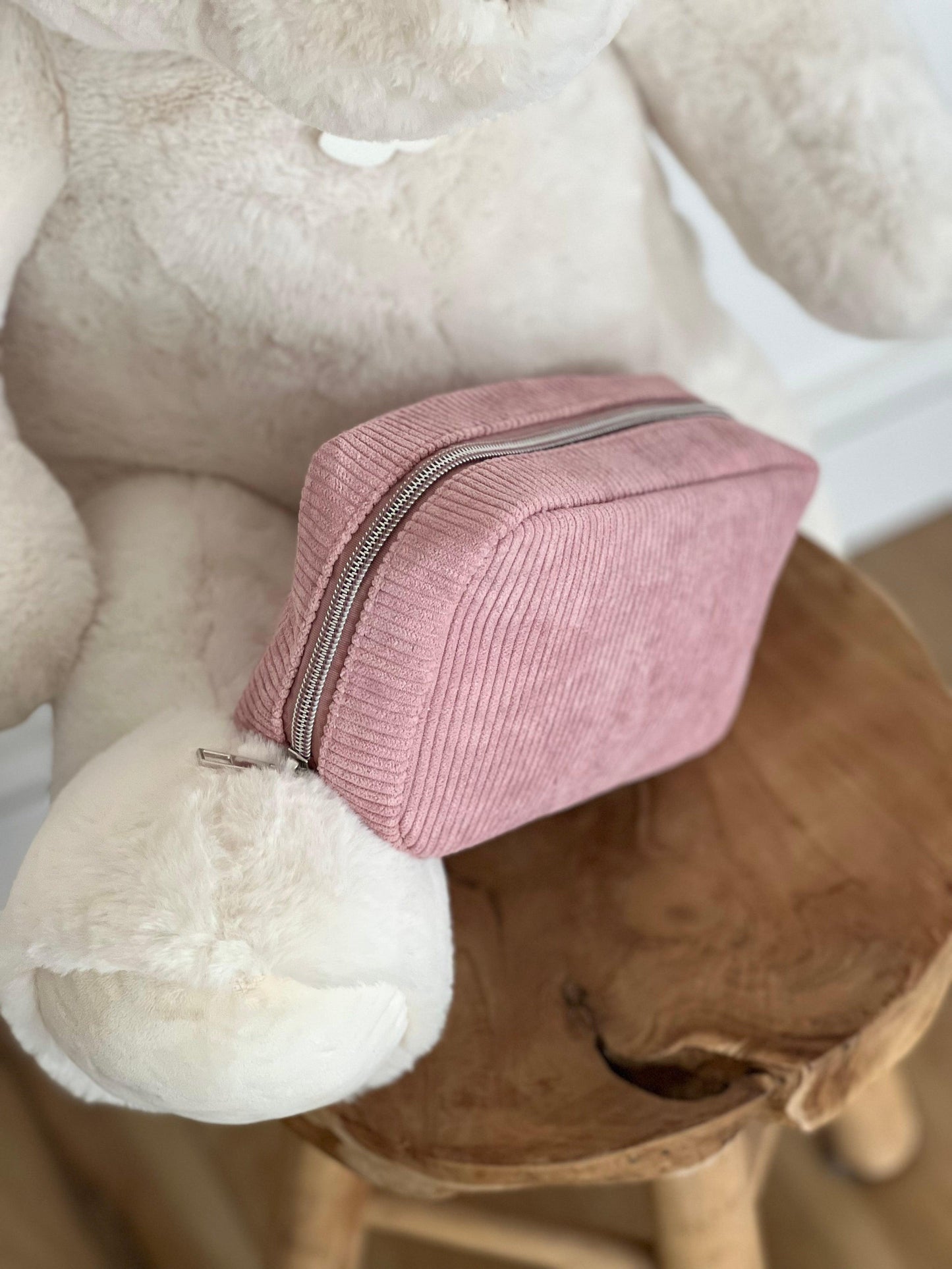 Trousse en velours côtelé personnalisée
