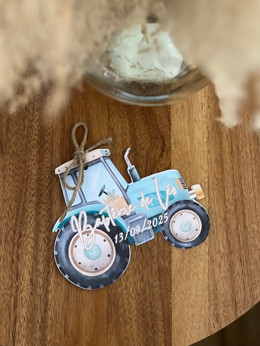 Faire-part tracteur sur-mesure avec découpe – Forme au choix (ourson, papillon, nuage…)