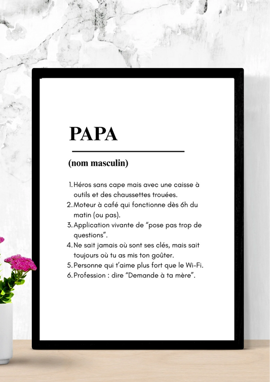 Affiche Humoristique – Définition de Papa