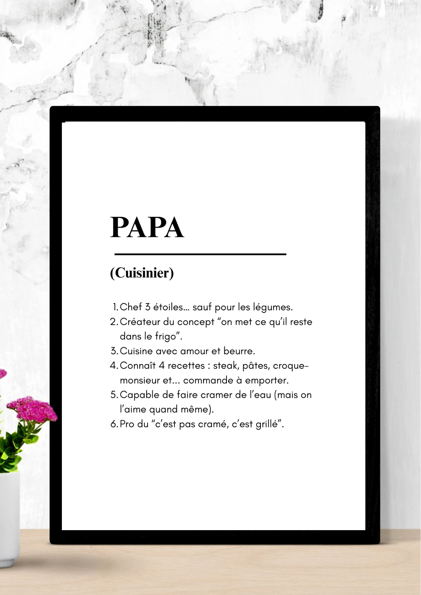 Affiche Humoristique – Définition de Papa