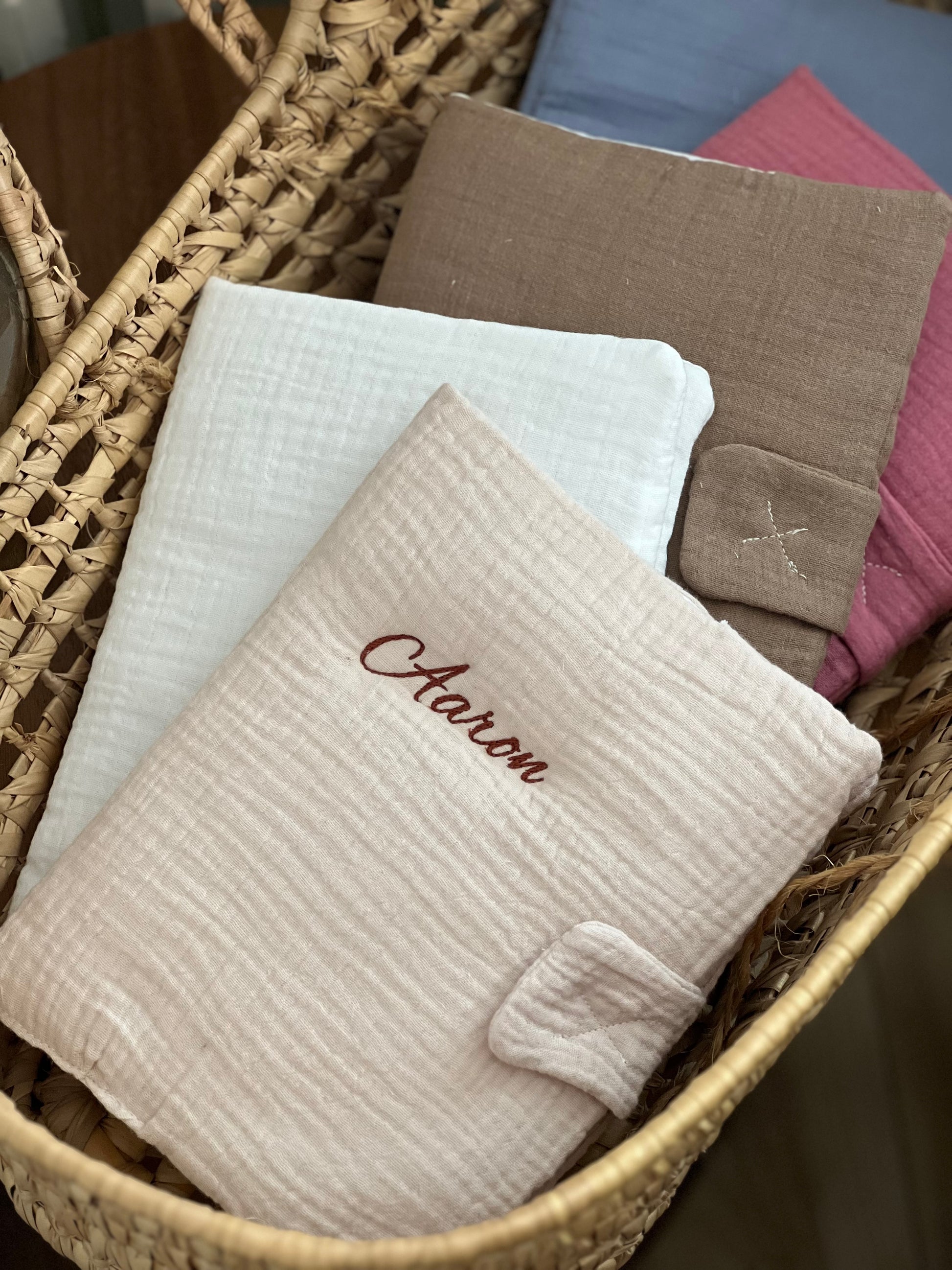 Protège carnet de santé bébé personnalisé – Gaze de coton