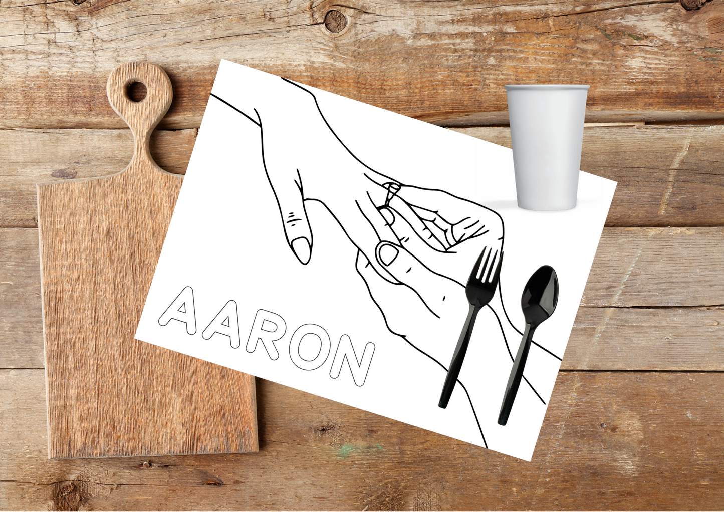 Set de table coloriage personnalisé enfant (mariage, baptême, anniversaire…)