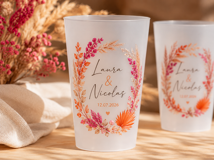 Gobelets personnalisés réutilisables 33 cl | Mariage, anniversaire, baptême & événements