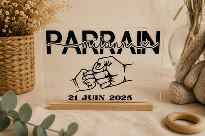 Plaque Plexiglas Personnalisée – Demande Marraine ou Parrain