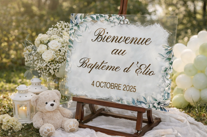Panneau de bienvenue personnalisé - Mariage, baptême, anniversaire & plus