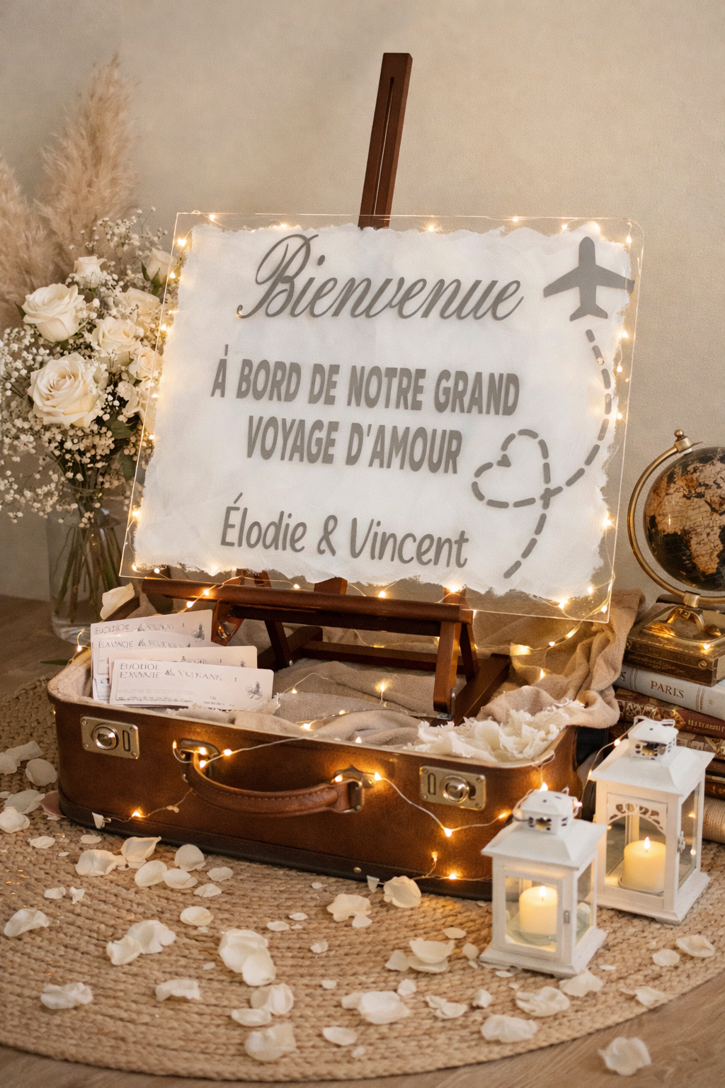 Panneau de bienvenue personnalisé - Mariage, baptême, anniversaire & plus