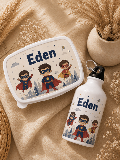 Pack Boîte à Goûter Personnalisée + Gourde Personnalisée