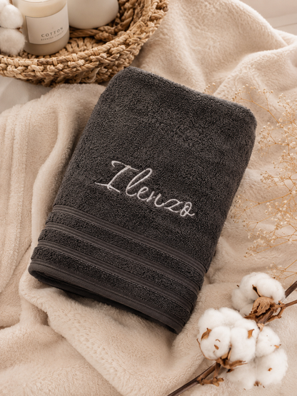 Serviette brodée — Coton Premium 550 GSM | Douceur & Confort Spa