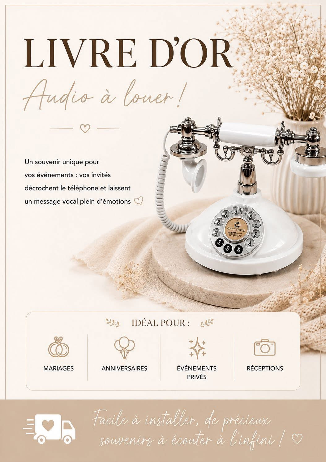 Location Livre d’Or Audio Mariage – Un souvenir vocal inoubliable 🎙️💍