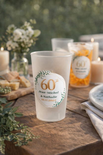 Gobelets Personnalisés Réutilisables pour Mariage, EVJF, Baptême, Anniversaire – Cadeaux Invités Écologiques et Uniques