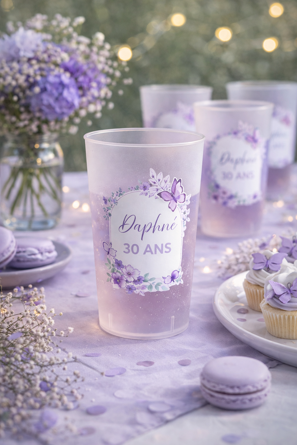 Gobelets Personnalisés Réutilisables pour Mariage, EVJF, Baptême, Anniversaire – Cadeaux Invités Écologiques et Uniques