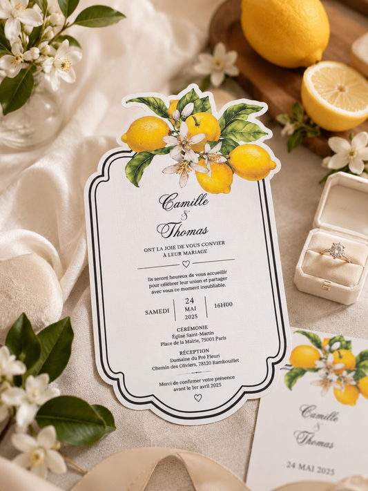 🍋 Faire-part de mariage Citronnier