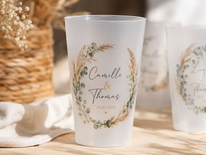 Gobelets personnalisés réutilisables 33 cl | Mariage, anniversaire, baptême & événements