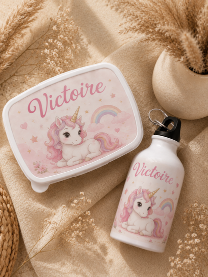 Pack Boîte à Goûter Personnalisée + Gourde Personnalisée