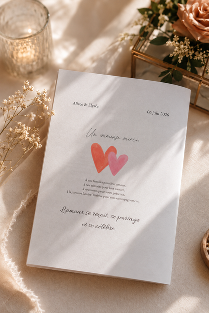 Livret de cérémonie personnalisé – Mariage & Baptême