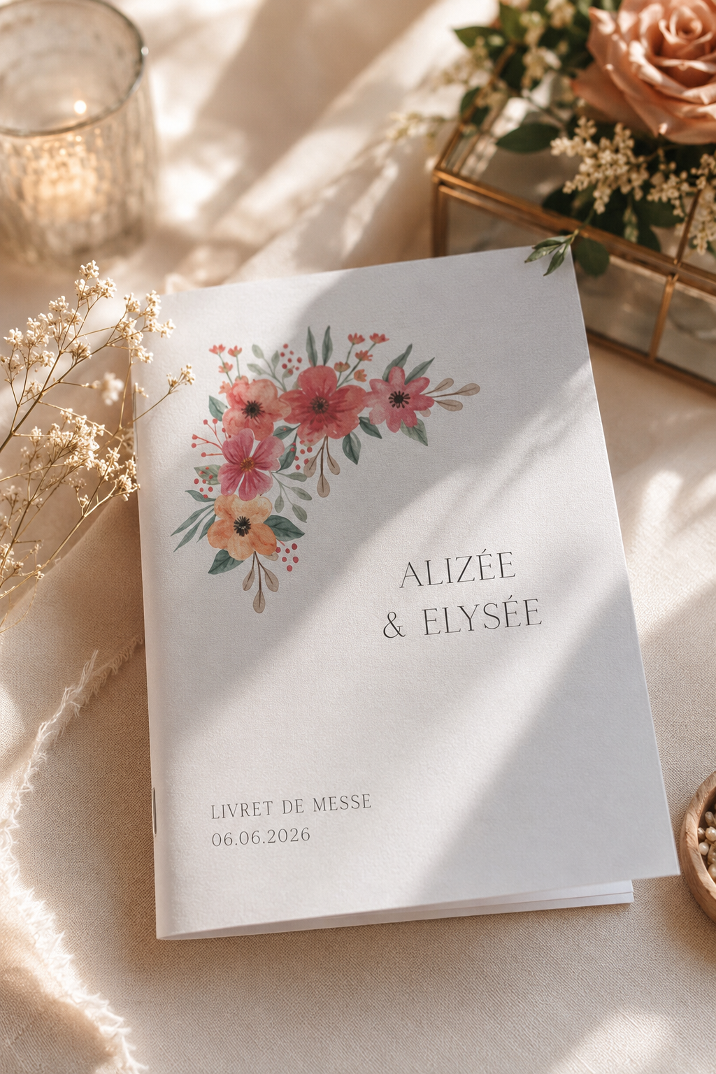 Livret de cérémonie personnalisé – Mariage & Baptême