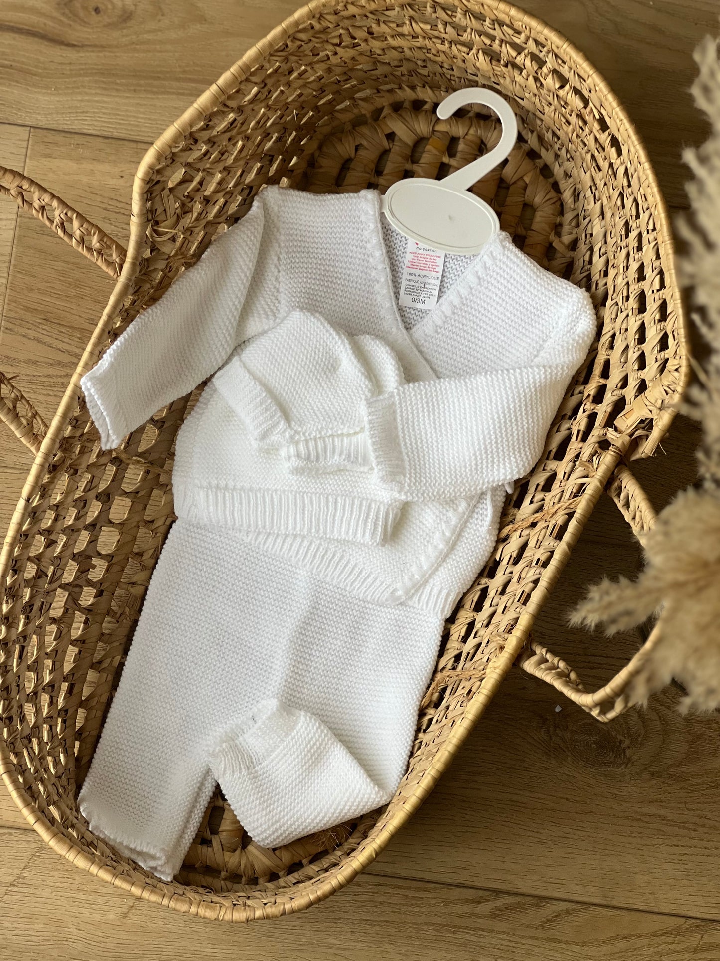 Ensemble tricot naissance personnalisé 0/3 mois – Flocage ou broderie