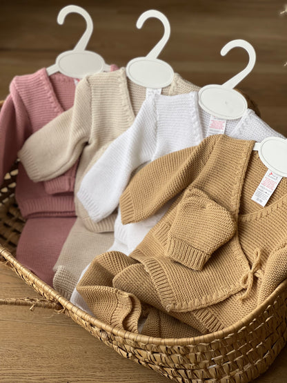 Ensemble tricot naissance personnalisé 0/3 mois – Flocage ou broderie