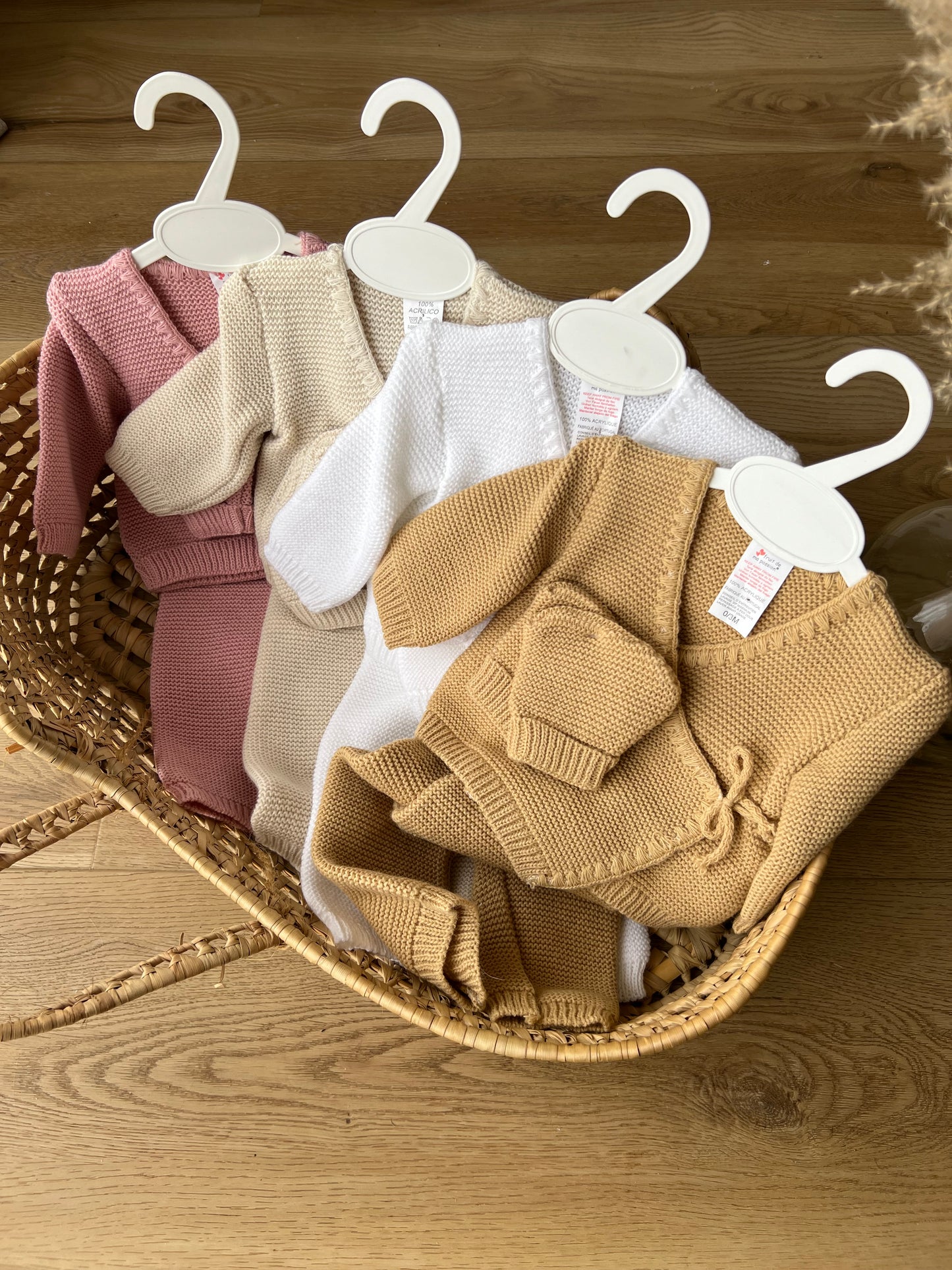 Ensemble tricot naissance personnalisé 0/3 mois – Flocage ou broderie