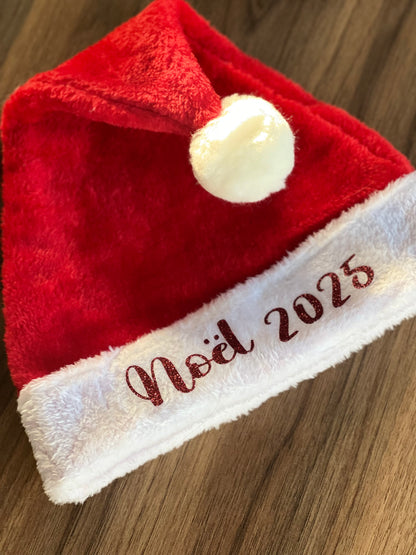 Bonnet de Noël Personnalisé – Prénom, Nom d’Entreprise ou Message Unique