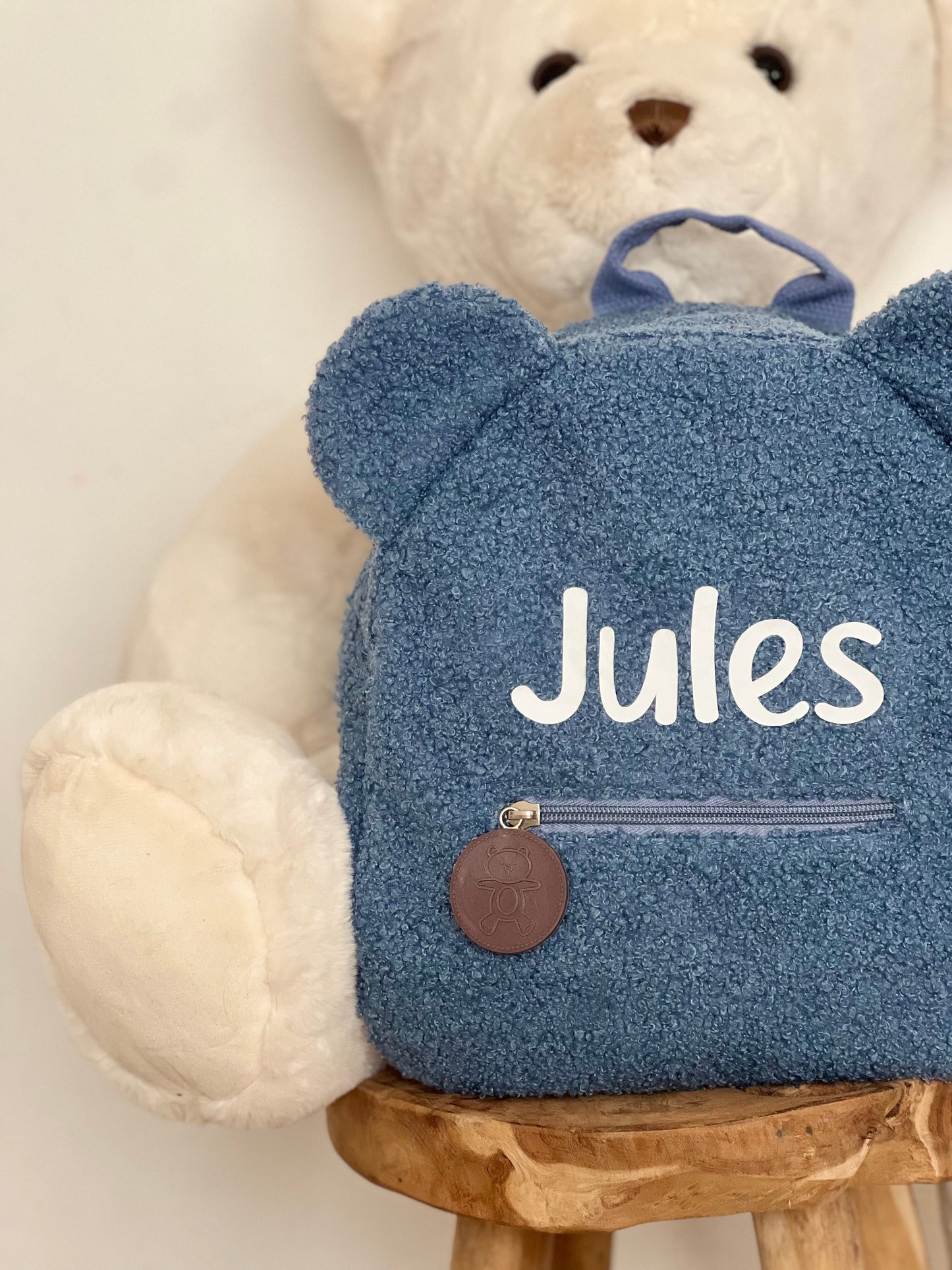 Sac à dos Ourson Teddy bleu personnalisé au prénom/dessin préféré de votre enfant, sac à dos personnalisé, sac à dos enfant maternelle