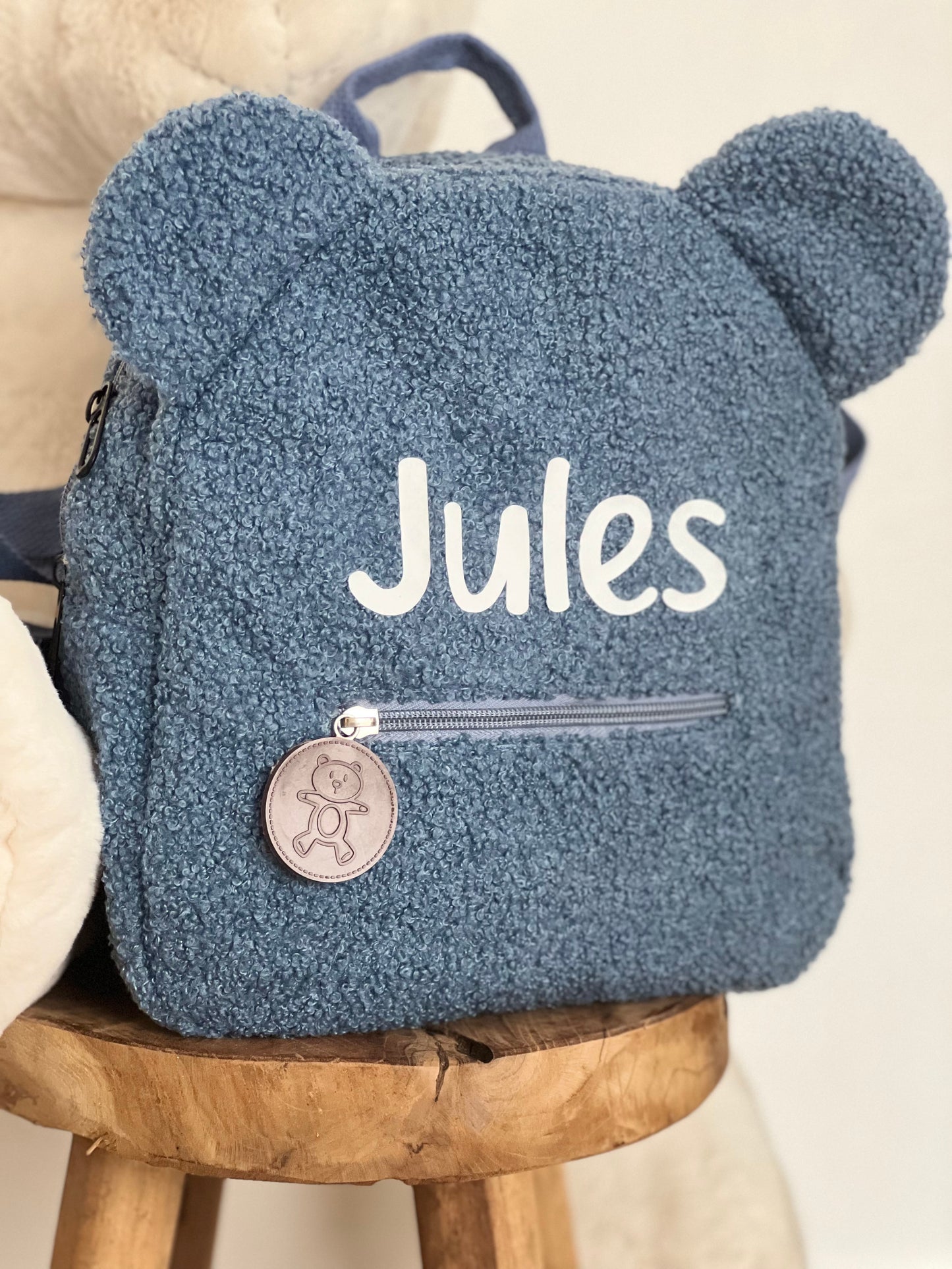 Sac à dos Ourson Teddy bleu personnalisé au prénom/dessin préféré de votre enfant, sac à dos personnalisé, sac à dos enfant maternelle