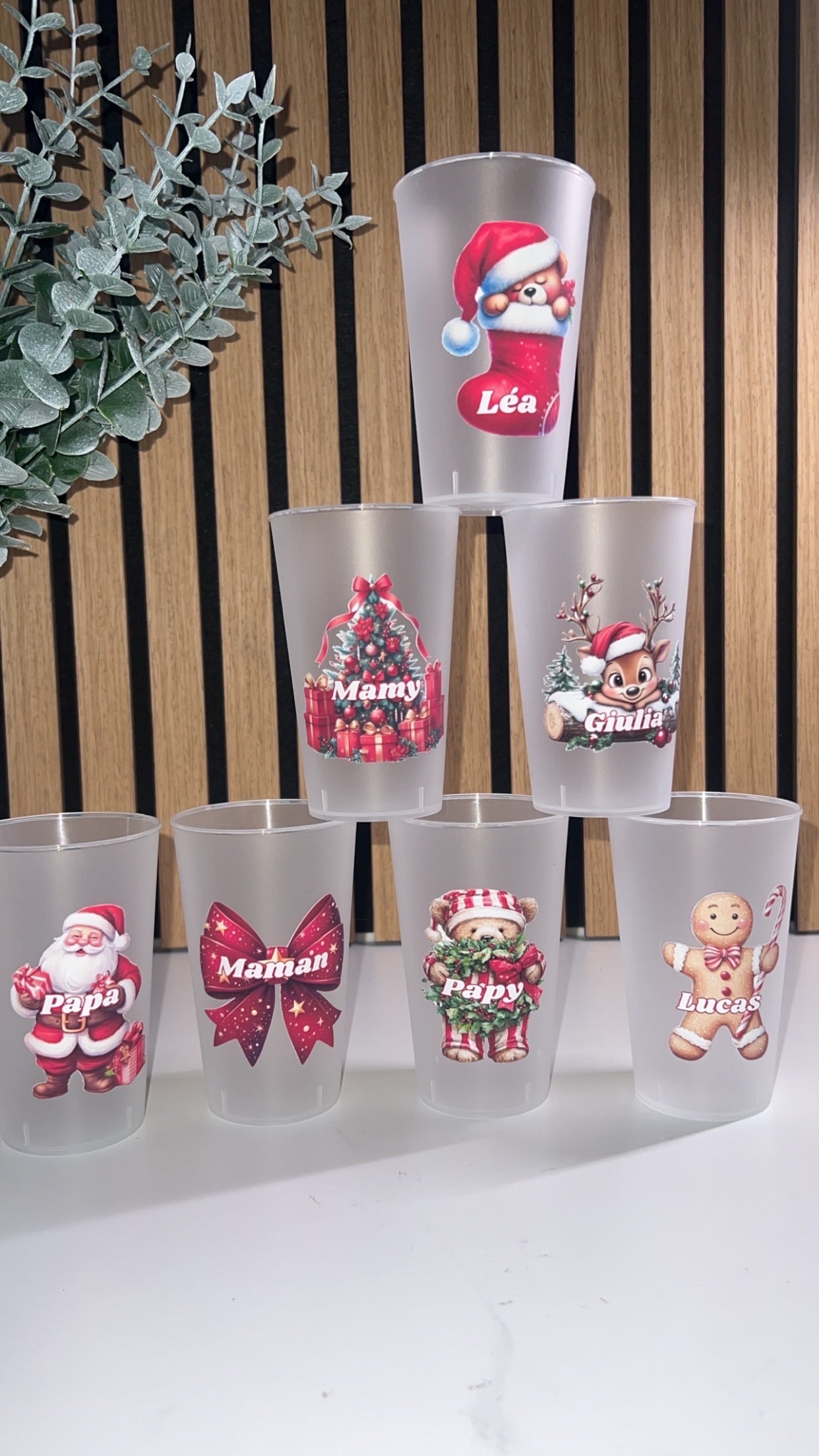 Gobelets personnalisés de Noël