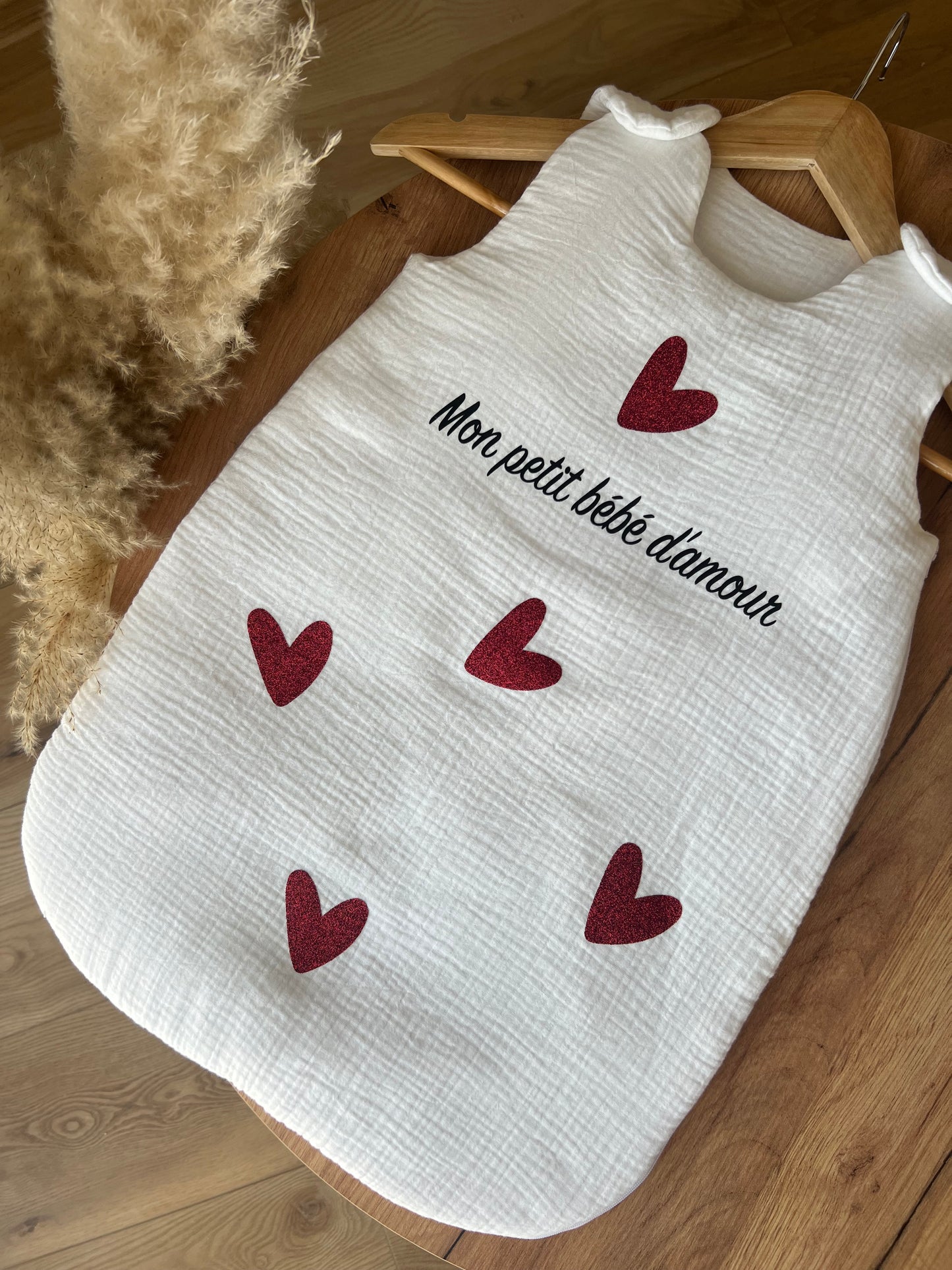 Gigoteuse cœur en gaze de coton personnalisée