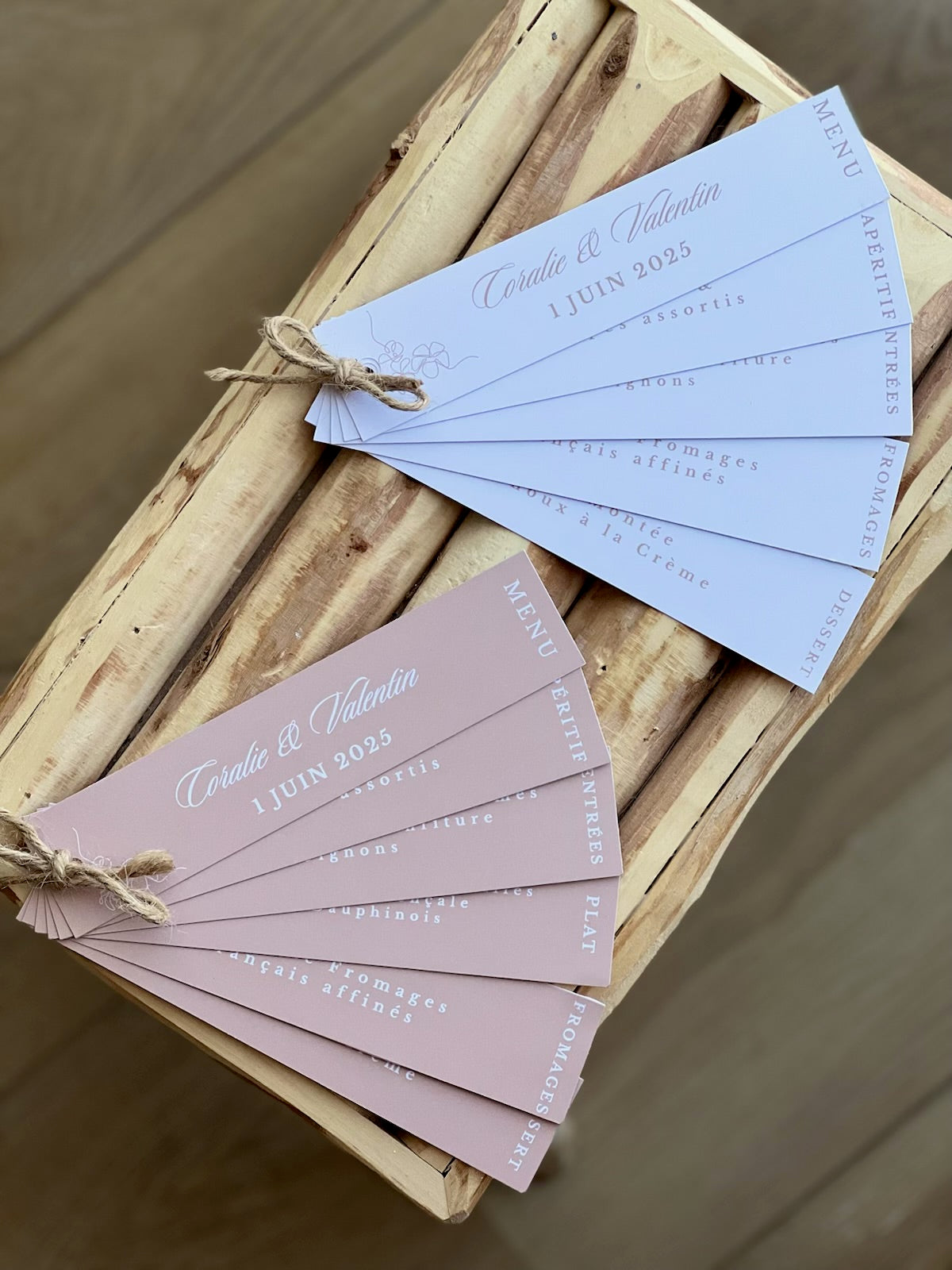 Menu en éventail personnalisé – Mariage, baptême, communion…