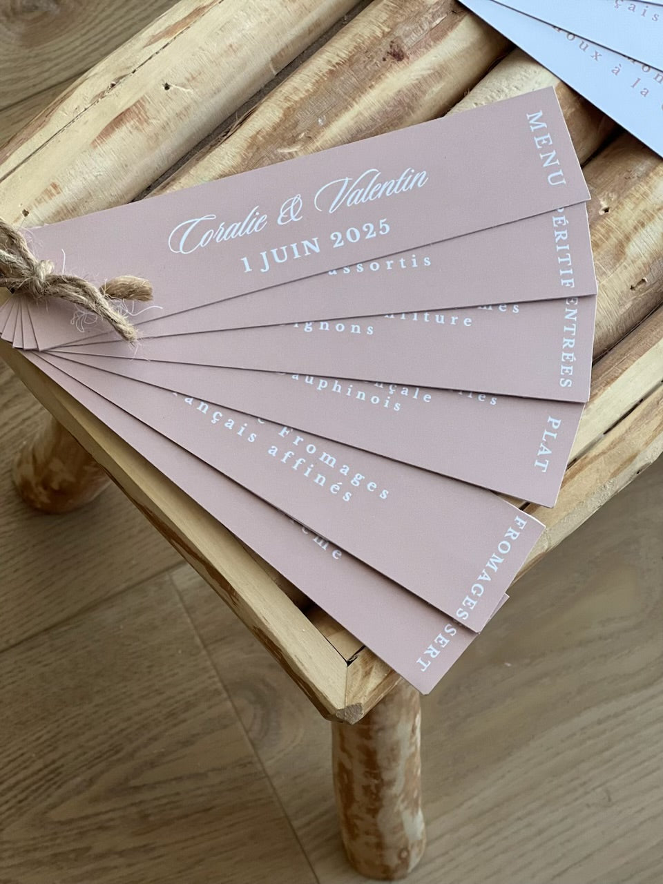 Menu en éventail personnalisé – Mariage, baptême, communion…