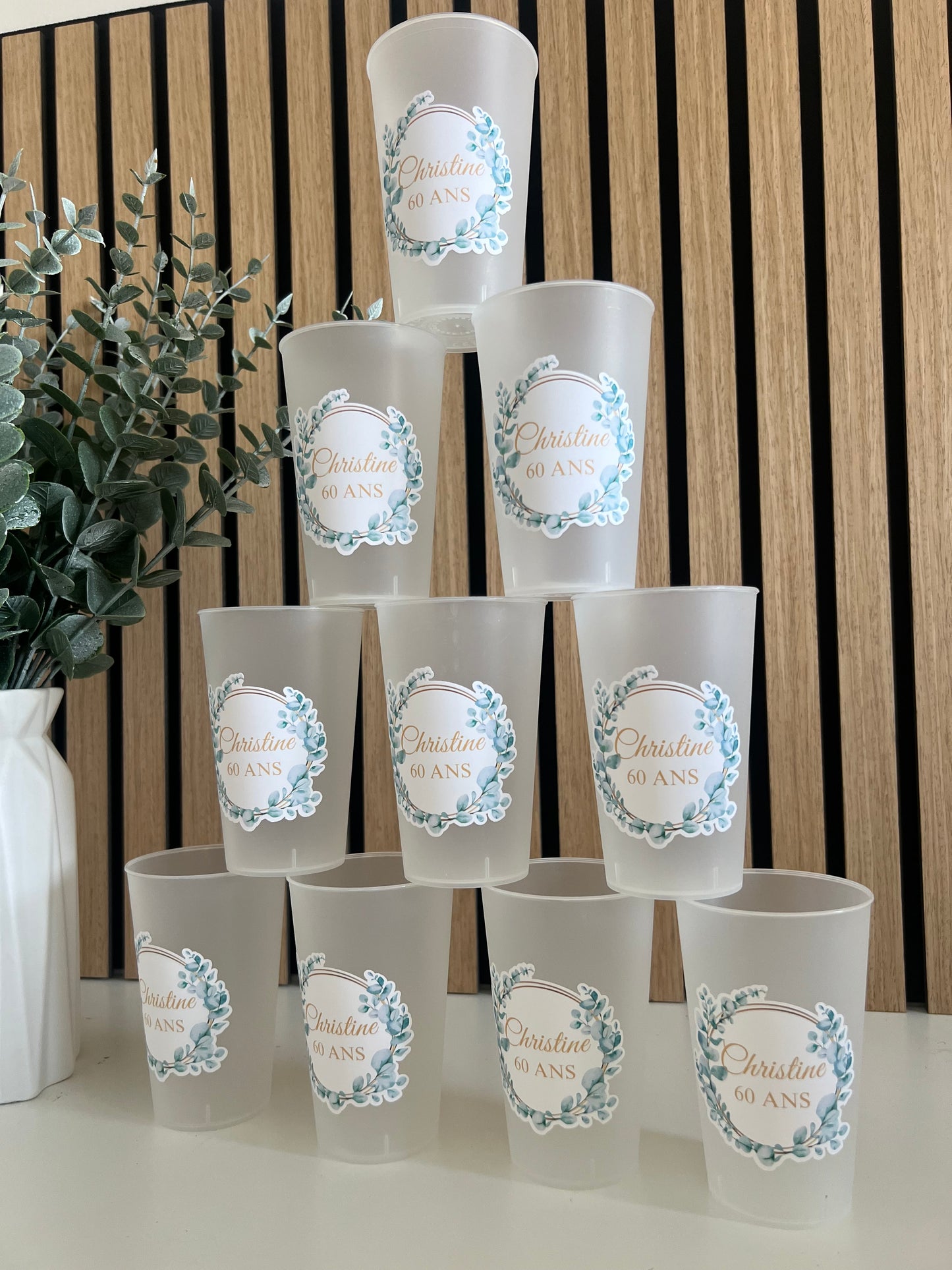 Gobelets Personnalisés Réutilisables pour Mariage, EVJF, Baptême, Anniversaire – Cadeaux Invités Écologiques et Uniques