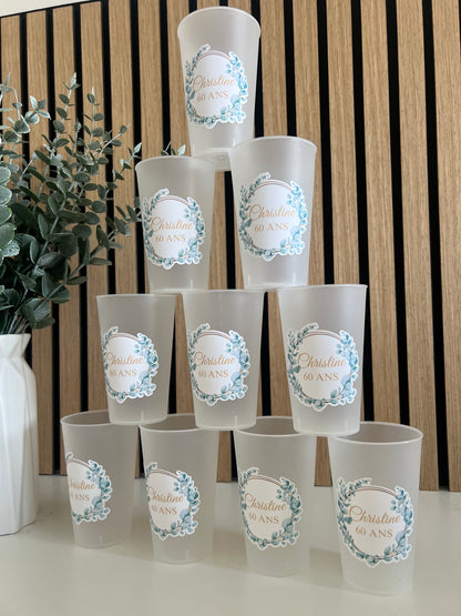 Gobelets Personnalisés Réutilisables pour Mariage, EVJF, Baptême, Anniversaire – Cadeaux Invités Écologiques et Uniques