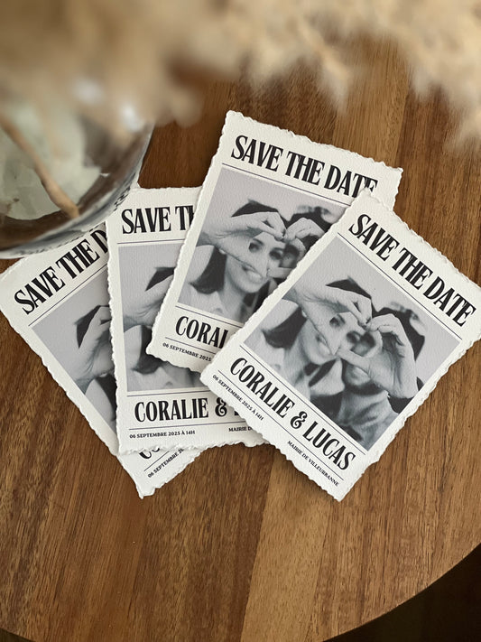 Cartes "Save the Date" personnalisées – Mariage