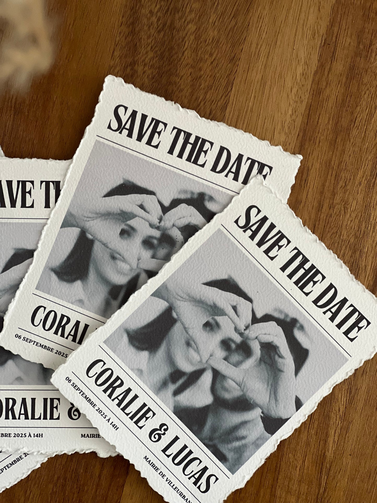 Cartes "Save the Date" personnalisées – Mariage