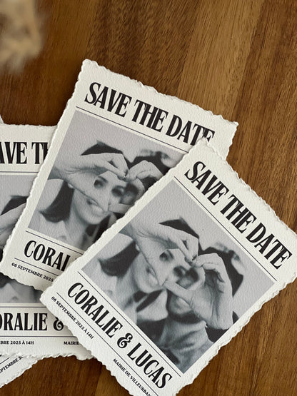 Cartes "Save the Date" personnalisées – Mariage