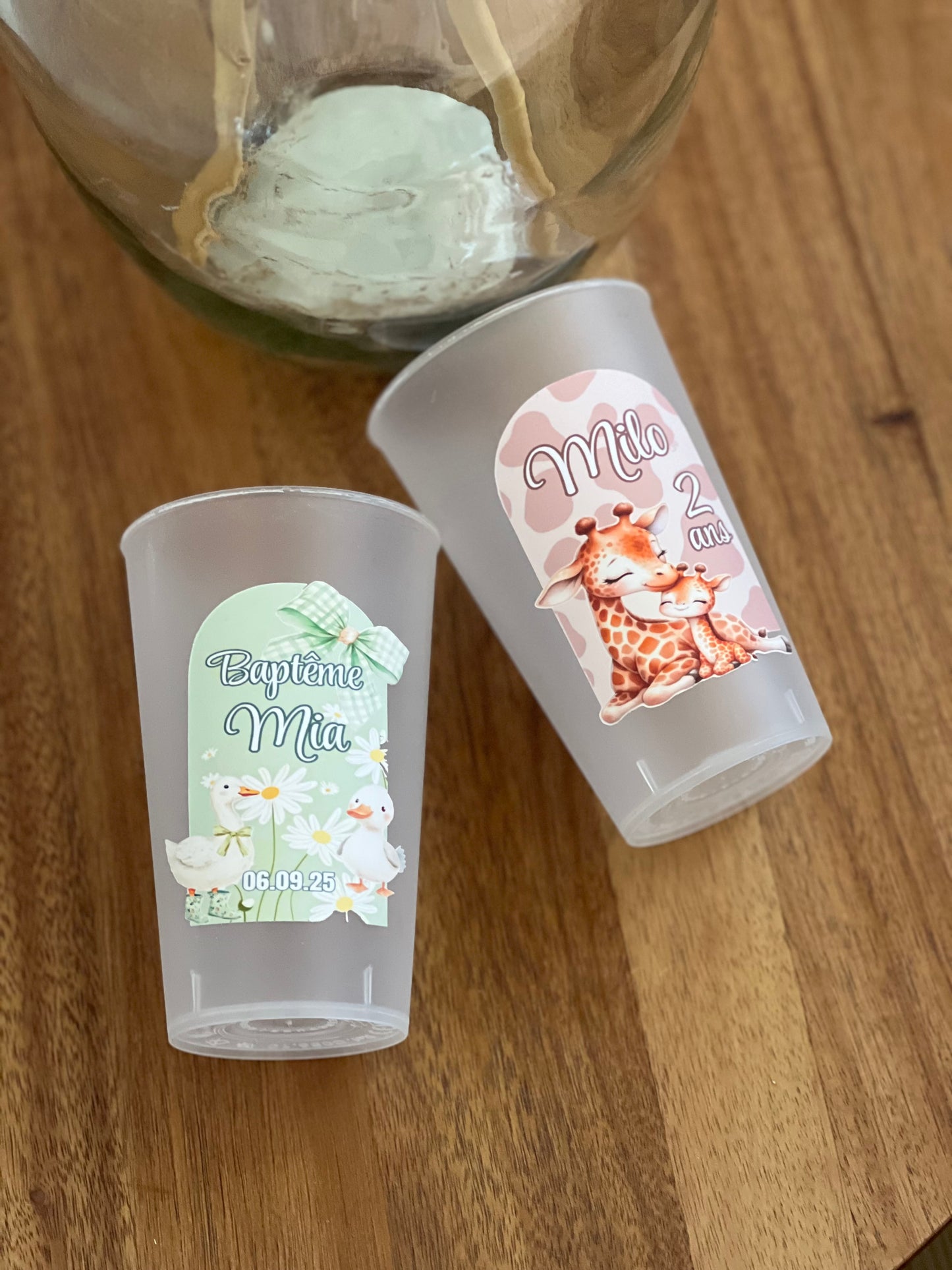 Gobelets Personnalisés Réutilisables pour Mariage, EVJF, Baptême, Anniversaire – Cadeaux Invités Écologiques et Uniques