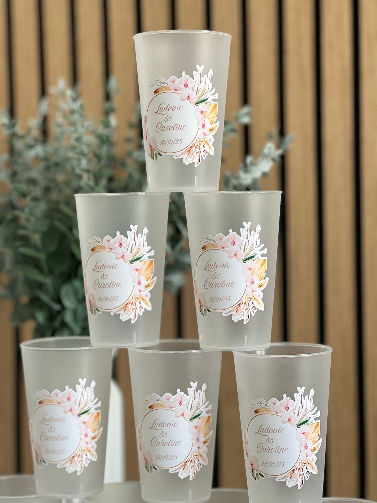 Gobelets Personnalisés Réutilisables pour Mariage, EVJF, Baptême, Anniversaire – Cadeaux Invités Écologiques et Uniques