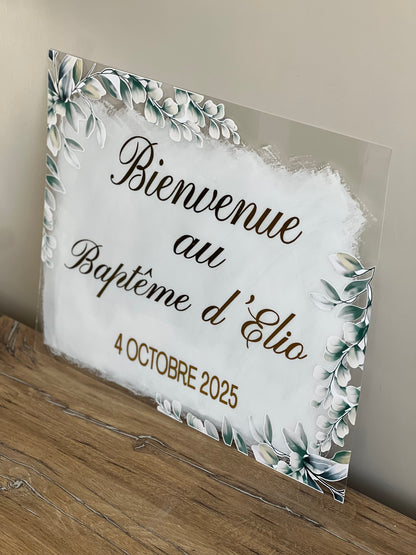 Panneau de bienvenue personnalisé - Mariage, baptême, anniversaire & plus
