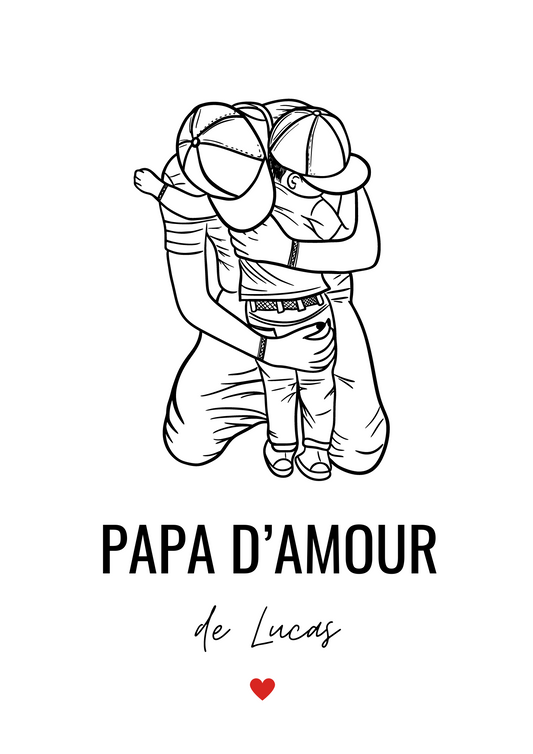 Affiche personnalisée Papa d’amour numérique format A4